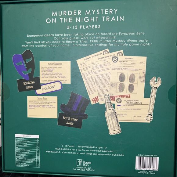 Murder Mystery Get Together On The Night Train Board Game Brand New - Picture 3 of 6